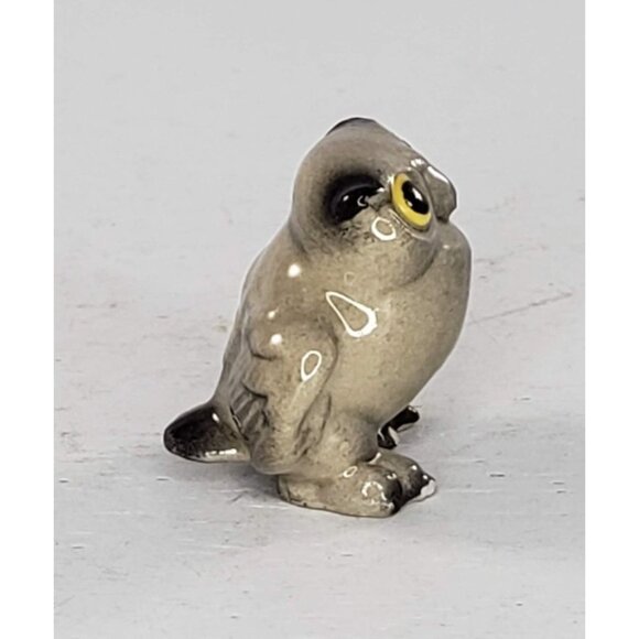 Hagen Renaker Barn Owl Grey Horned Brown Baby Miniature Figurine Set - Picture 5 of 12